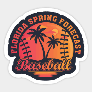 Florida Spring Forecast Baseball Beach Lover Baseball Mom Sticker